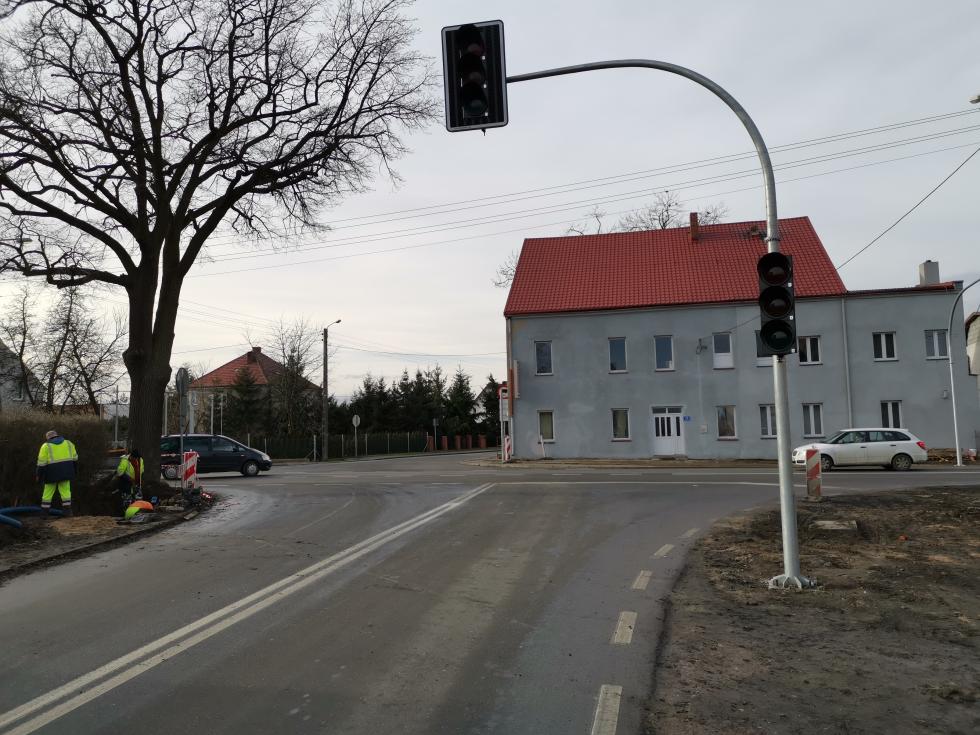 Budowa sygnalizacji świetlnej w Wojkowicach